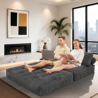Folding Sofa Bed,Convertible Sleeper Chair Bed W/2-Pillow & Handle4