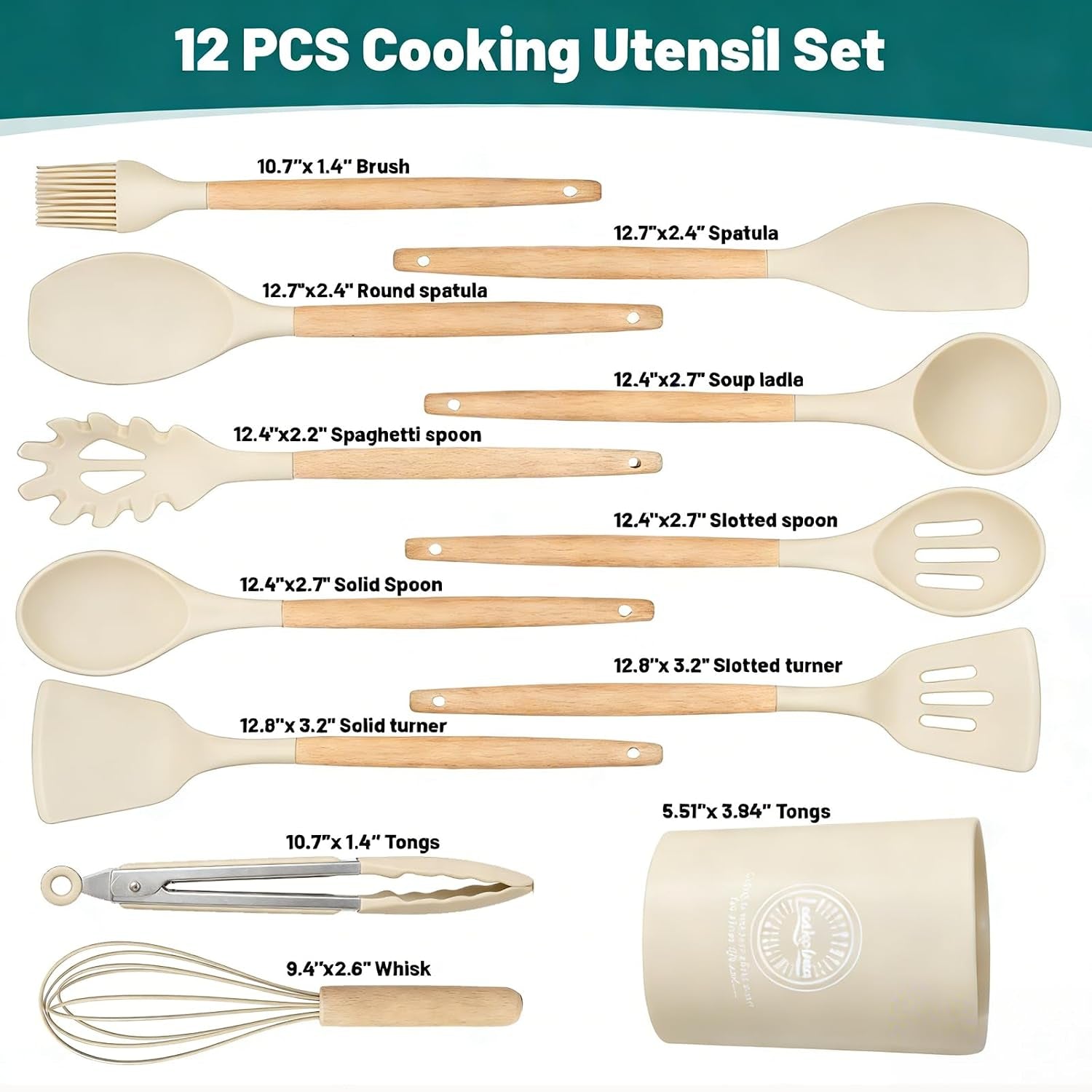 silicone-cooking-utensil-set-12-pcs-cooking-kitchen-utensils-set-nonstick-kitchen-utensils-446-f-heat-resistant-cookware-kitchen-tools-of-spoon-brush-whisk-spatula-turner-tongs-khaki