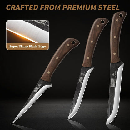 Butcher Knife Set 3PCS, Sharp Fillet & Utility & Paring Knife Set3