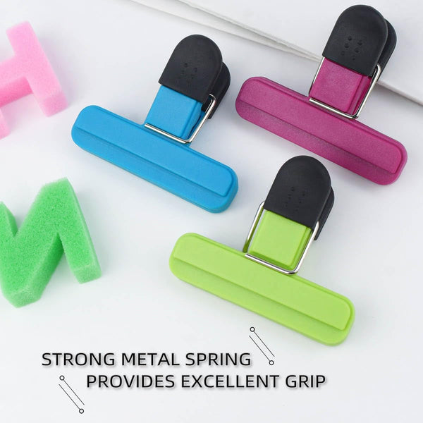 6 Pack Chip Bag Chips Food Clips with Heavy Duty Tight Seal Grip Plastic Bags Clips for Food Storage Assorted Colors Food Bag Clips Snack Clips Small Sizes Kitchen Clip for Coffee Snacks (3 Colors)5