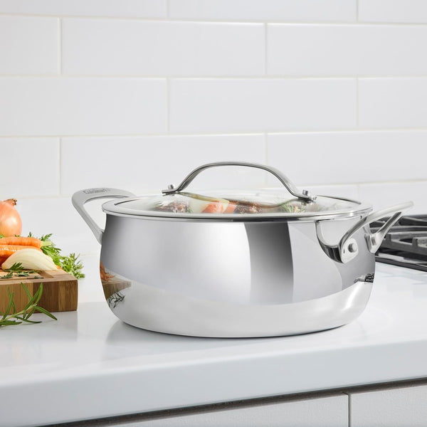 Pureclad™ Triple Ply Stainless Steel 4.5 Qt. Dutch Oven W/Cover, PCT3545-242