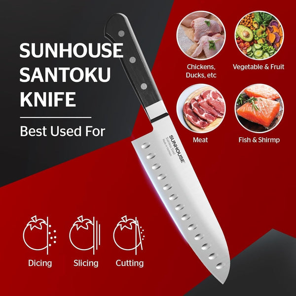 7 Inch Santoku Knife - Japanese AUS-8 High Carbon Steel Professional Chef Knife - Kitchen Gadgets 2026, Apartment Essentials, Mothers Day Gift for Mom Wife Her7