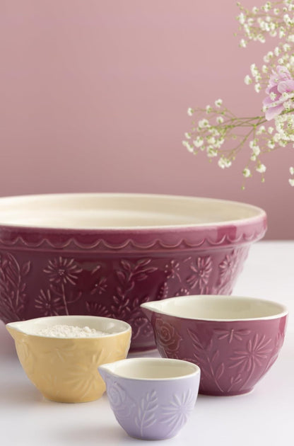 in the Meadow S18 Mixing Bowl, 2.85 Quart Mixing Bowl, Embossed Floral Daisy Design, Durable Ceramic Bowl for Baking Bread Dough, Cake Batter, Cookies & Kitchen Serving Bowl6