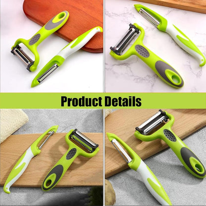 2 Pcs Food Grater for Fruits,With Julienne Slicer and Peeler,Stainless Steel Kitchen Tool,Vegetable Peeler,Handheld Kitchen Grater for Zester,Potato,Carrot,Cucumber2