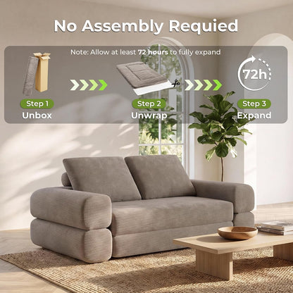 Flipnest 3-In-1 Convertible Sleeper Sofa, Light Brown6