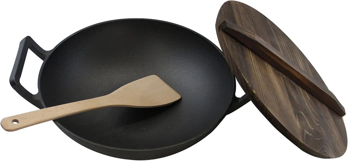 cast-iron-pre-seasoned-wok-12-5-with-wood-spatula-and-wood-lid