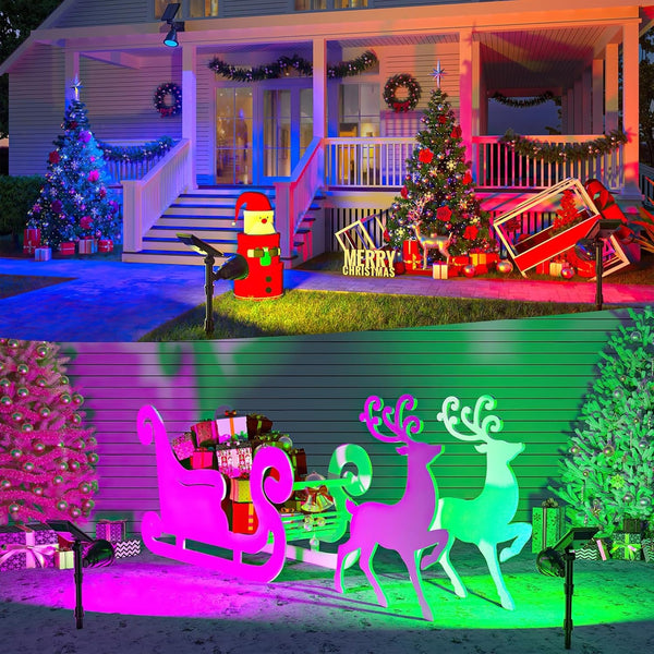 Halloween Solar Spot Lights Outdoor Ideal Xmas Decor for Landscape-Rgb-2P3