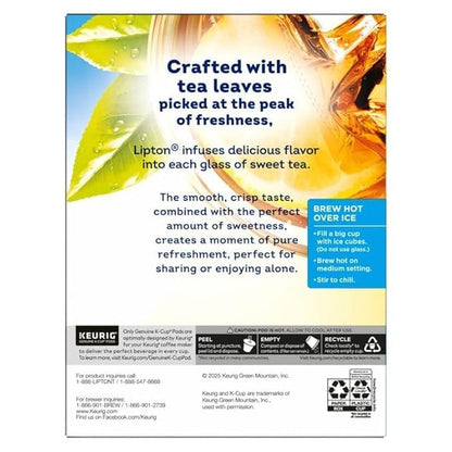 Lipton Southern Sweet Black Tea K-Cup Pods, 24 Count for Keurig | Rainforest Alliance Certified Iced Tea K-Cups with Real Tea Leaves and Natural Sweetness Brew Hot over Ice9