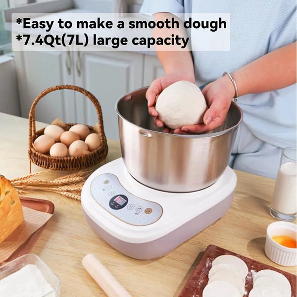 Dough Mixer 7L Large Capacity Electric Dough Maker with Ferment Function for Baking Bread Dough&Pizza Dough - Dough Whisk 304 Stainless Steel Blender Add Water/Seasoning with Top Small Window2