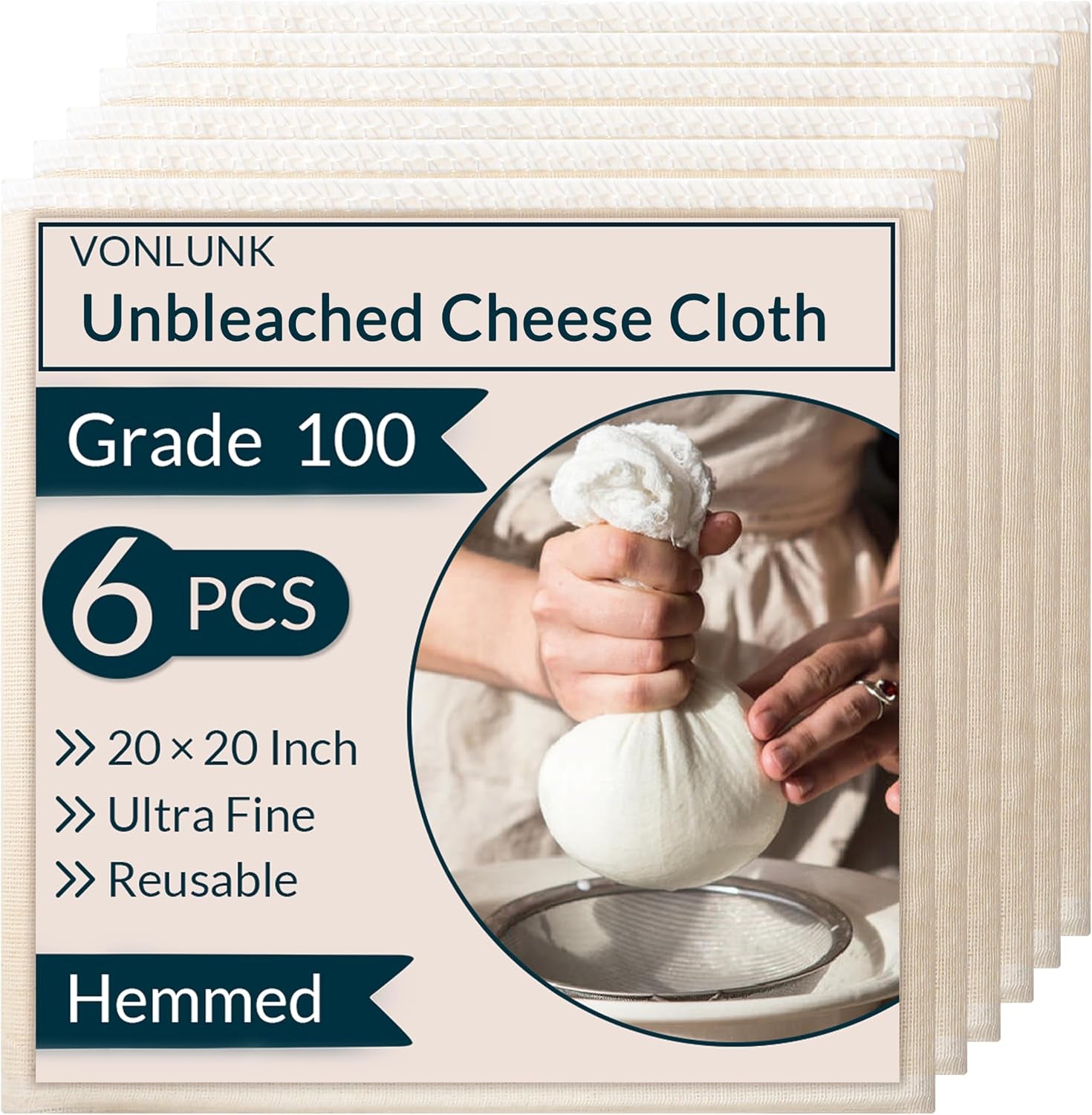 6-pack-beige-cheesecloth-20x20-inch-hemmed-cheese-cloth-for-straining-reusable-unbleached-cotton-strainer-for-cooking-baking-juicing-and-cheese-making-grade-100