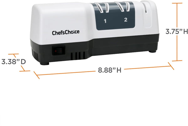 Chef'Schoice Hybrid Knife Sharpeners for 20-Degree Straight and Serrated Knives Combines Electric and Manual Sharpening with 100-Percent Diamond Abrasives and Precision Angle Guides, 3-Stage, White7
