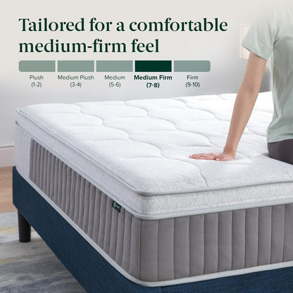 Zinus 12 Inch Queen Cool Support Hybrid Mattress, Medium Firm Feel5