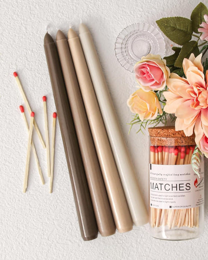 Taper Candles 10 Inch Brown 4 Pack Unscented, Smokeless2
