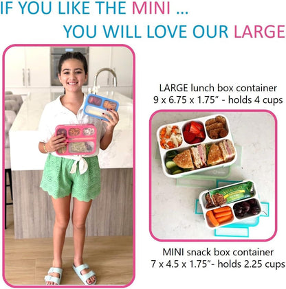 Small Snack Box Containers Kids Toddlers, Pink & Purple Glitter Set9