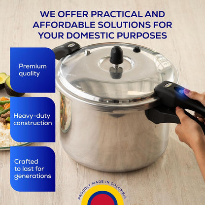 (10.5 Quart / 10 Liter) Ultra Pressure Cooker, Pressure Pot with 6 Safety Systems, Aluminum Pressure Cooker for 11 Servings, Even Heat Distribution, Diameter 10.4 Inches, Height 10.6 Inches5