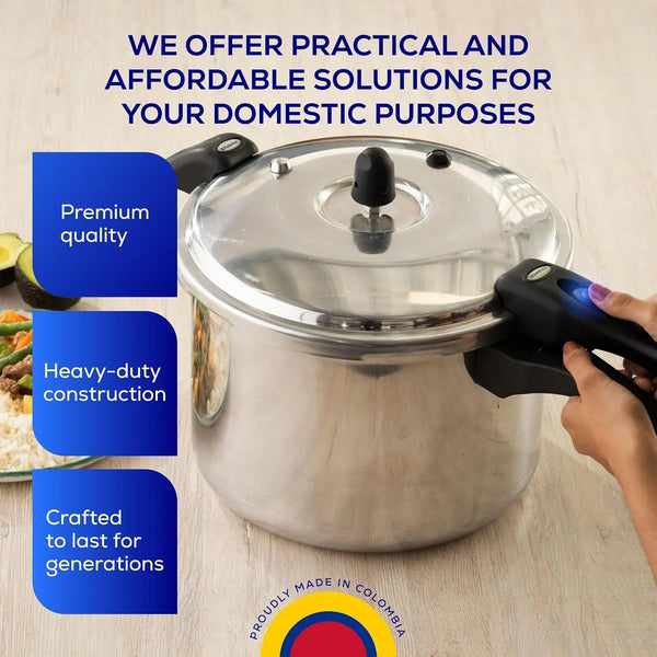 (10.5 Quart / 10 Liter) Ultra Pressure Cooker, Pressure Pot with 6 Safety Systems, Aluminum Pressure Cooker for 11 Servings, Even Heat Distribution, Diameter 10.4 Inches, Height 10.6 Inches5