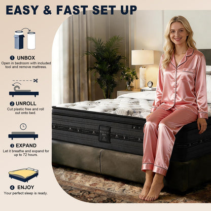 Twin Mattress 12 Inch, Hybrid Twin Size Mattress in a Box, Individually Wrapped Coils & Gel Memory Foam for Back Support, Pressure Relief & Motion Isolation, Medium Firm, 365 Nights Trial5