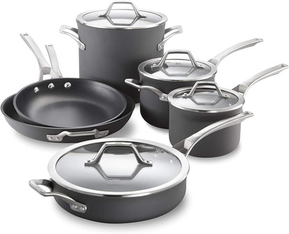 Calphalon 10-Piece Nonstick Kitchen Cookware Set Stay-Cool Stainless Steel Handles Dishwasher and Metal Utensil Safe Oven-Safe up to 500 Degrees F Pfoa-Free Built to Last Black1