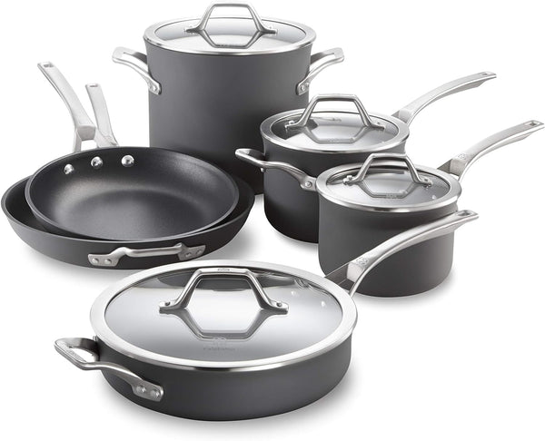 Calphalon 10-Piece Nonstick Kitchen Cookware Set Stay-Cool Stainless Steel Handles Dishwasher and Metal Utensil Safe Oven-Safe up to 500 Degrees F Pfoa-Free Built to Last Black1