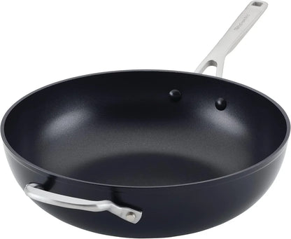 Kitchenaid Hard-Anodized Induction Nonstick Stir Fry Pan/Wok with Helper Handle, 12.25-Inch, Matte Black1