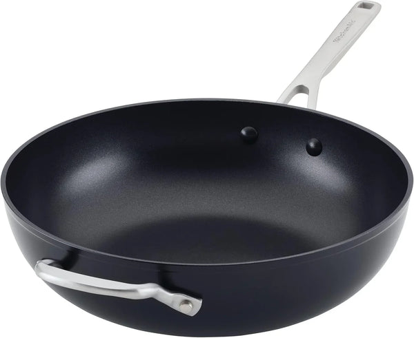 Kitchenaid Hard-Anodized Induction Nonstick Stir Fry Pan/Wok with Helper Handle, 12.25-Inch, Matte Black1