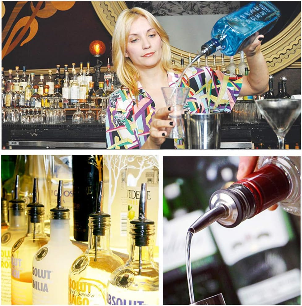 2pcs-stainless-steel-pourers-speed-liquor-bottle-pourer-olive-oil-and-vinegar-tapered-stopper-spout-suitable-for-about-3-4-bottle-mouth-olive-oil-spout-with-sealed-dust-caps