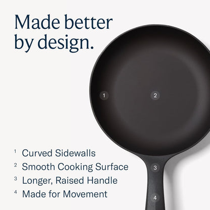 No.5 Cast Iron Chef Skillet – 7.5-Inch Curved Wall Egg Pan, Pre-Seasoned for 1–2 Servings, Lighter & Smooth, Made in USA3