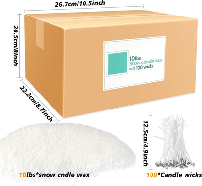 10 Lb Pearl Wax Sand DIY Set with 100 Wicks, Reusable, Continuous Burning, Unscented Candle Powder, Designed for Handmade Candles, Wedding Celebrations and Party Decorations6