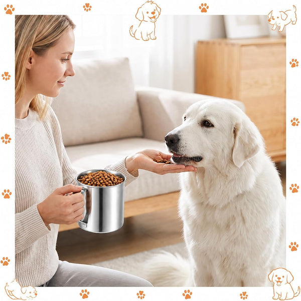Dog Food Scoop 1.5 Cup, 304 Stainless Steel Dog Food Measuring Cup5