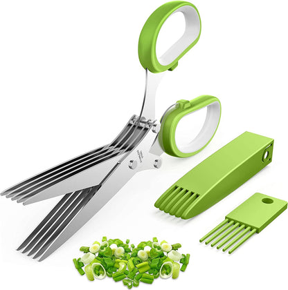 2026 Upgraded Herb Scissors, Effortless Herb Shears Cutter Tool with Sharp Stainless Steel Blades for Fresh Herbs, Must-Have Kitchen & Cooking Gadget, Green1