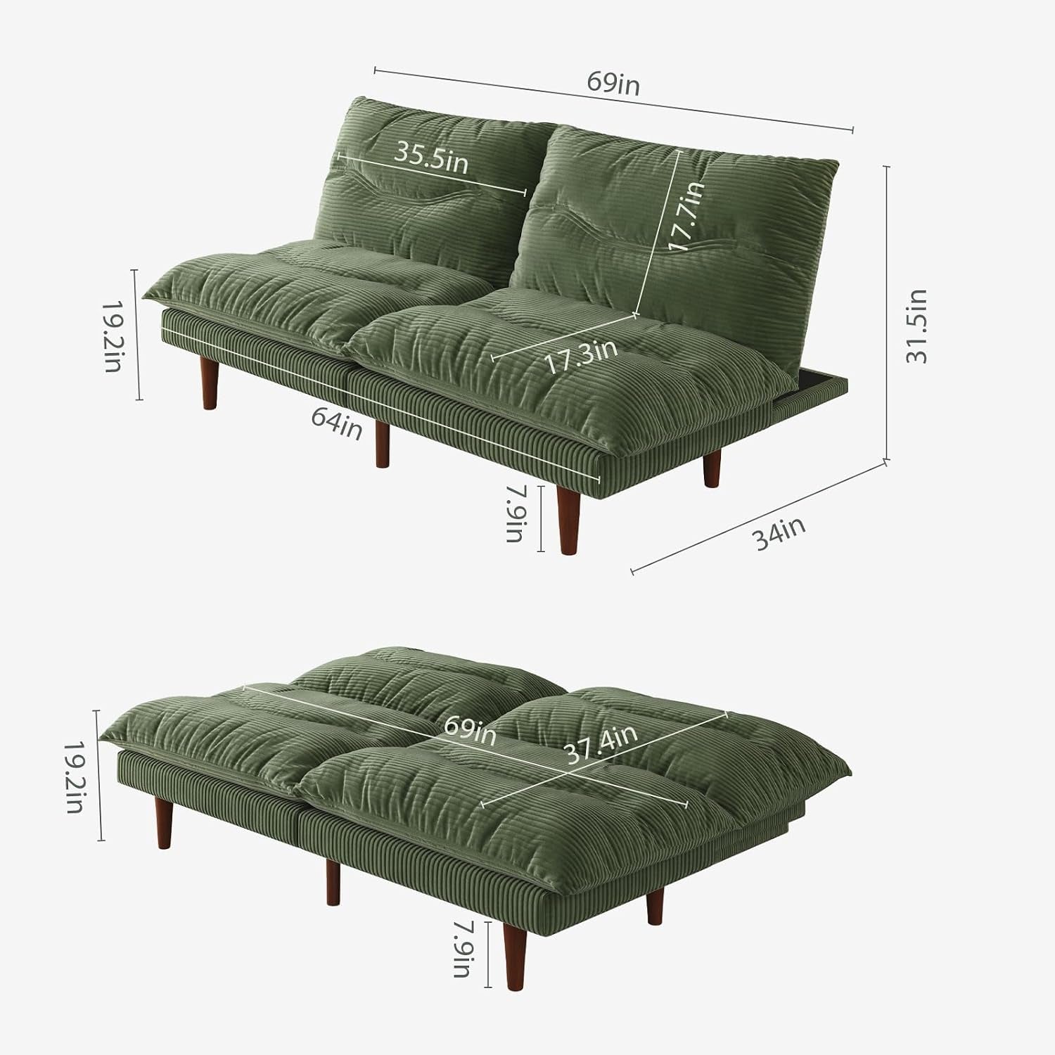 futon-sofa-bed-69-inch-futon-couch-with-adjustable-backrest-corduroy-convertible-sleeper-sofa-bed-folding-sleeper-recliner-for-apartment-living-room-office-green
