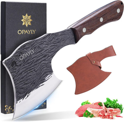 Heavy-Duty Bone Chopper Knife Hand Forged Meat Cutting with Cover Meat Bone Cleaver Knife High Carbon for Kitchen Outdoor Camping BBQ Men Gifts1
