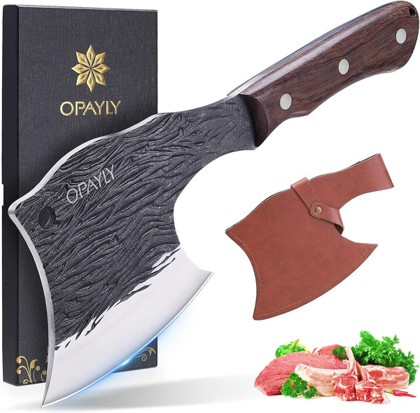 Heavy-Duty Bone Chopper Knife Hand Forged Meat Cutting with Cover Meat Bone Cleaver Knife High Carbon for Kitchen Outdoor Camping BBQ Men Gifts1