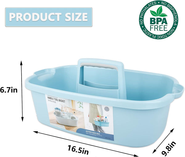 Large Cleaning Supplies Caddy Portable Shower Caddy Basket Blue5
