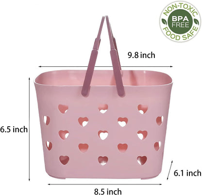 Portable Shower Caddy with Handle Plastic Shower Basket Organizer, Pink6