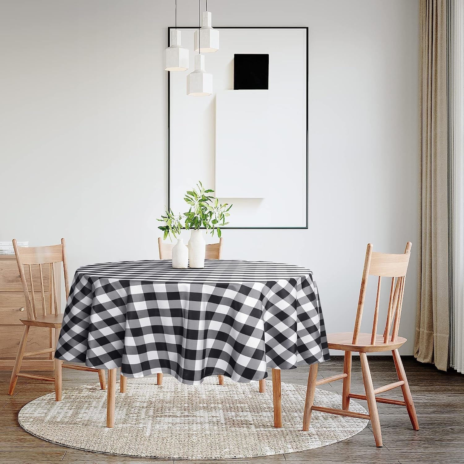 waterproof-checkered-round-tablecloth-60-inch-black-and-white