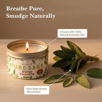 Pure Sage Tin Candle for Energy Cleansing, 6Oz2