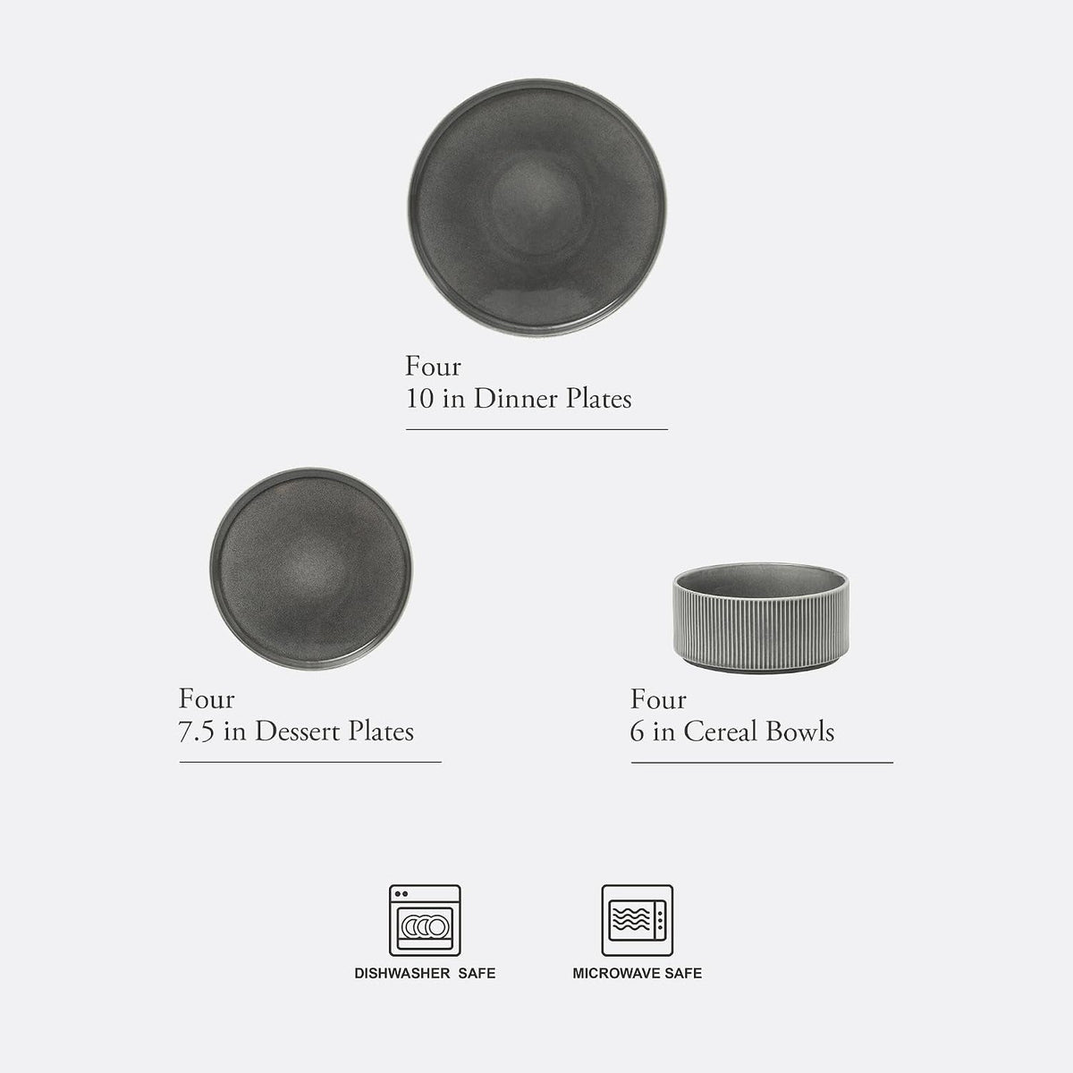 solana-coast-12-piece-stoneware-reactive-glaze-service-for-4-ceramic-plates-and-bowls-modern-shape-embossed-dinnerware-set-black