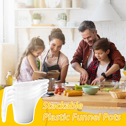 4 Pack Measuring Funnel Pitcher,Plasticmeasuring Cup with Long Spout,Large for Bakeware,Pancake,Batter,Muffin,Cakes,Soap Making,Watering Plants(1000Ml)6