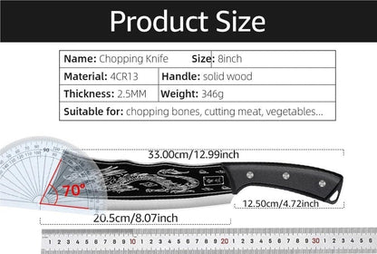 Meat Cleaver, 8 Inch Butcher Knife with Sheath Choping Bone Cutter Handmade Kitchen Meat Cleaver Cutter for Household2