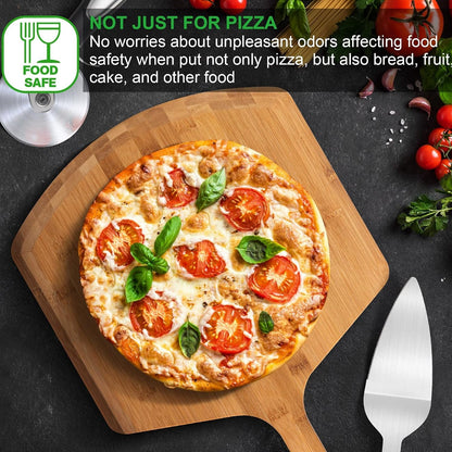 Pizza Peel 16 Inch, Natural Bamboo Pizza Board for Transferring & Serving | 16” Multi-Purpose Bamboo Pizza Cutting Board, Wood Pizza Spatula Paddle for Baking Homemade Cheese Bread Fruits Vegetables2