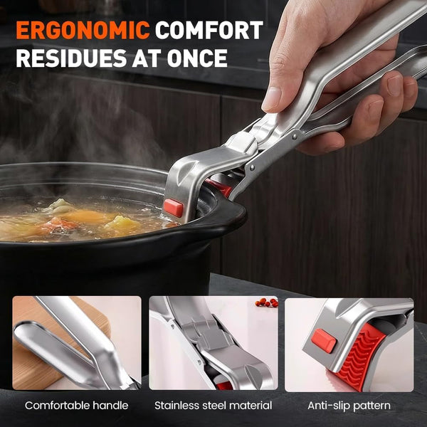 Hot Plate Grippers, 2026 Upgraded Stainless Steel Multi-Purpose Anti-Scald Bowl Holder Clip for Kitchen,Non-Slip Kitchen Gripper Tongs (1PCS)6