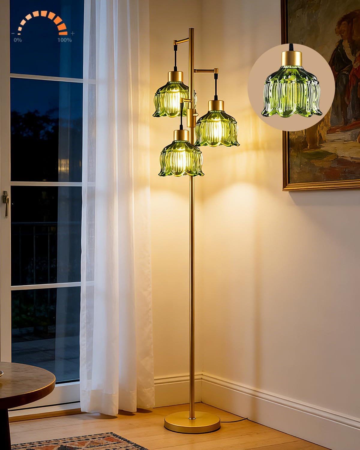 floral-floor-lamp-dimmable-floor-flower-lamp-green-glass-shade-gold-tall-lamp-3-light-bulbs-included-mid-century-standing-lamp-with-5lbs-heavy-base-for-living-room-bedroom-sofa-beside
