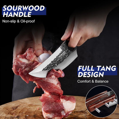 3PCS Hand Forged Kitchen Knife Set - Viking Chef Knives Men Gifts4