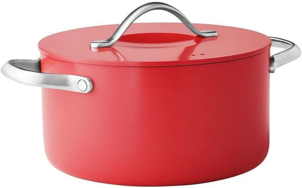 Member Mark 11 Piece Modern Ceramic Cookware Set with Smart Kitchen Tools Set (Assorted Colors) (Red)5
