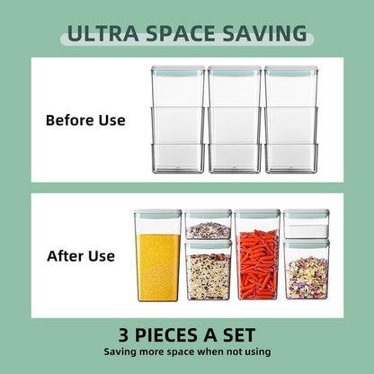 Airtight Food Storage Container Sets with Lids 6Pcs Pop Containers for Kitchen Pantry Organization Bpa-Free Stackable Kitchen Storage Containers for Cereal Flour Sugar (0.5, 1.2, 1.8Qt)*24