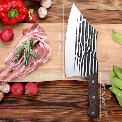 Butcher Knife Forged Cleaver Knife Ultra Sharp Kitchen Knife Chef Knife for Meat Cutting with Wooden Handle7