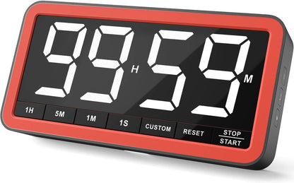 Large 7.8" Digital Timer, Magnetic LED Timer for Kitchen & Classroom | USB-C Rechargeable, up to 99 Hours Count up & Countdown Timer with 3 Brightness Levels, 4 Alert Modes and 3 Volume Levels1