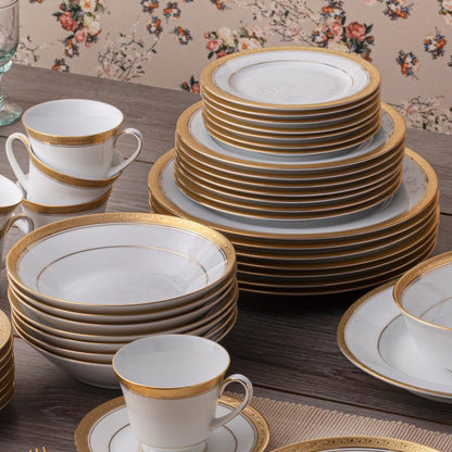 Crestwood Gold 50-Piece Set, Service for 8 in White6