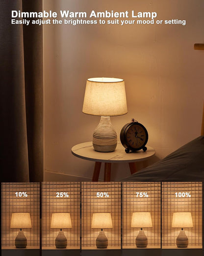 13" Small Ceramic Cordless Table Lamp, Rechargeable Battery, Coastal8
